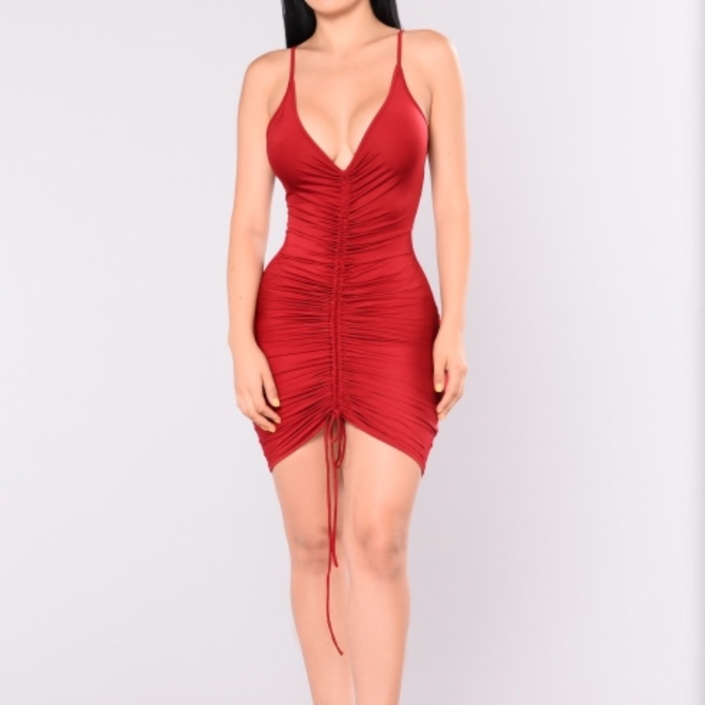 (BLACK) Fashion Nova Shanghai Ruched Dress (BLACK)